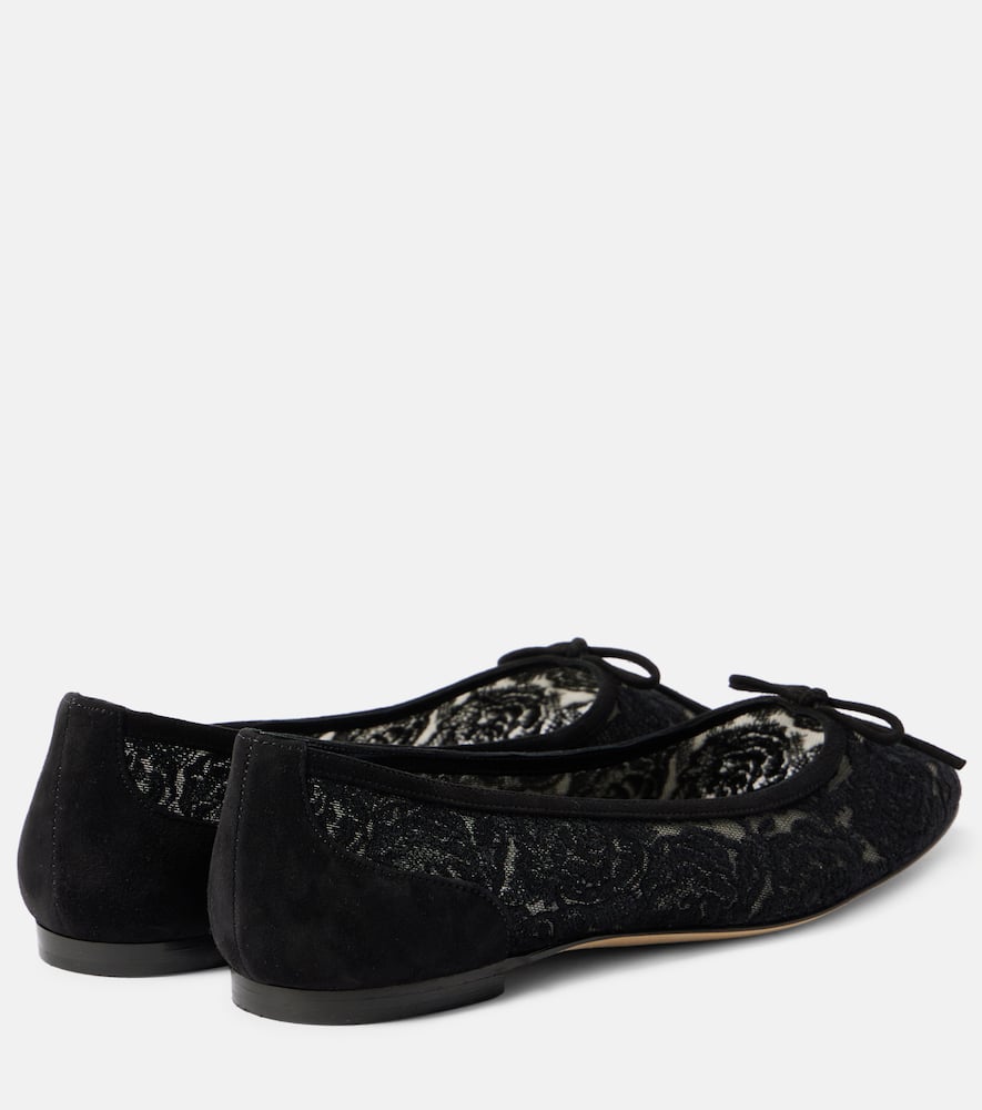 Manolo Blahnik Verizzo floral lace ballet flats