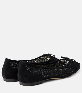 Manolo Blahnik Verizzo floral lace ballet flats