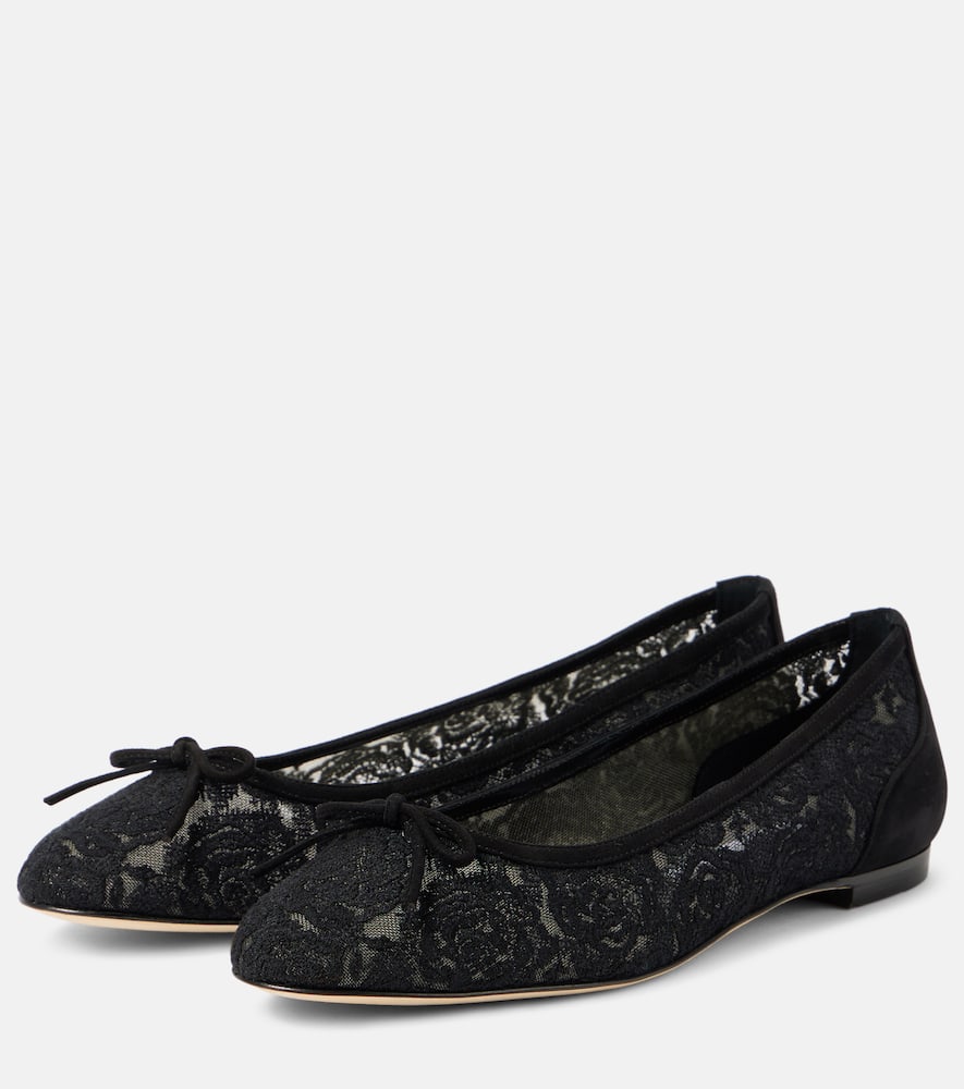 Manolo Blahnik Verizzo floral lace ballet flats