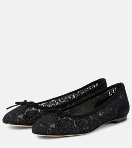 Manolo Blahnik Verizzo floral lace ballet flats