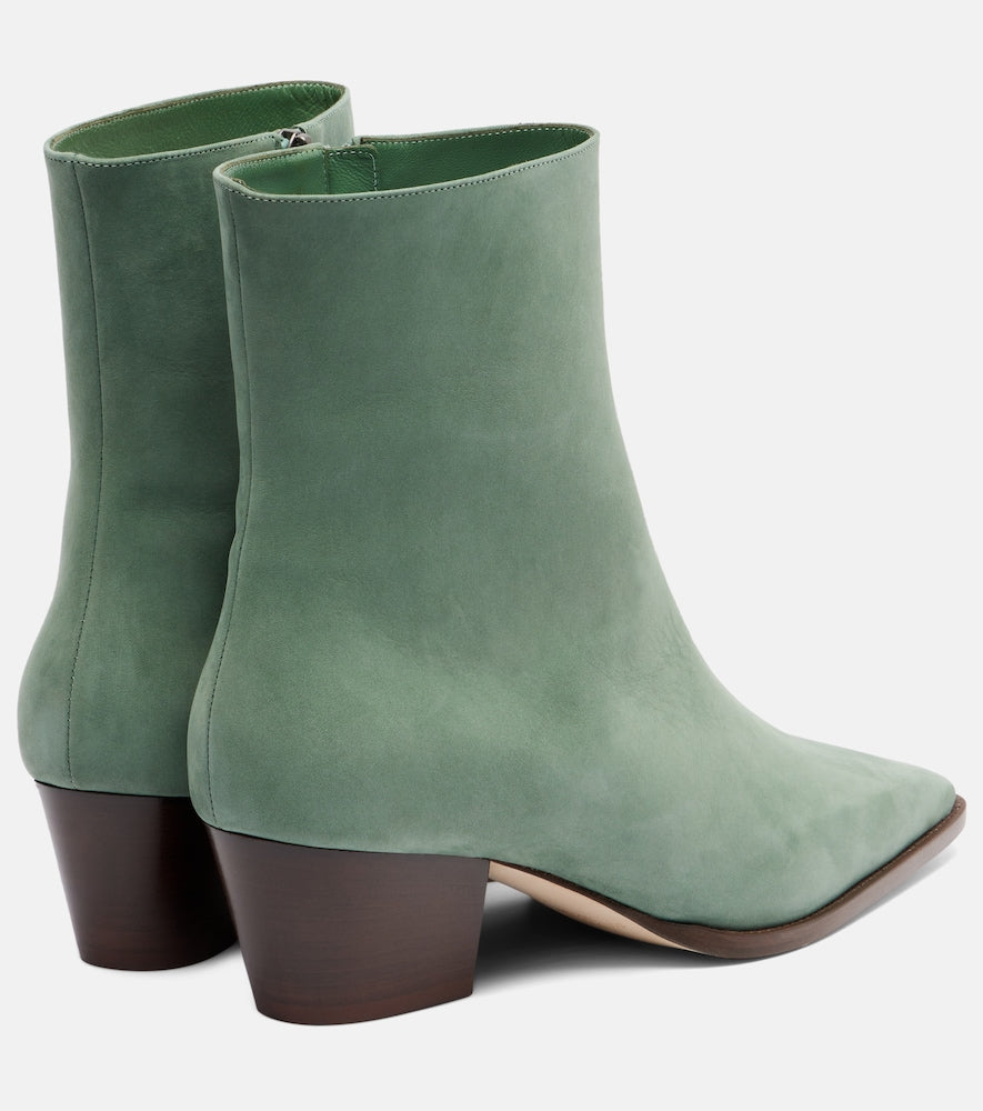 Manolo Blahnik Aliera 50 suede ankle boots (Green) - Mid Heel Boots