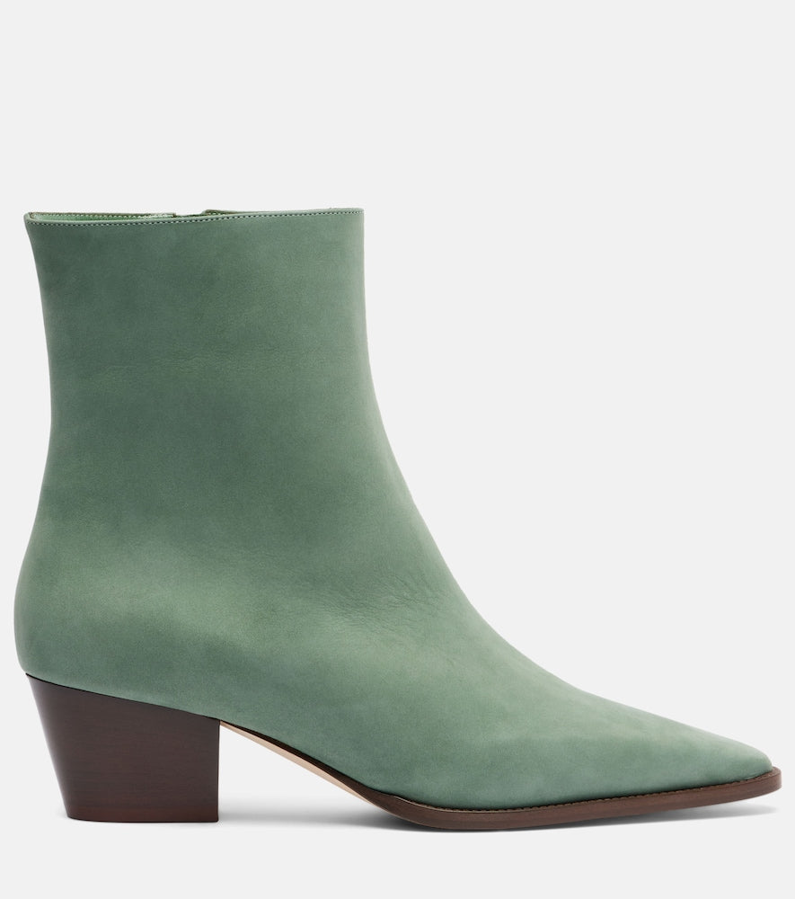 Manolo Blahnik Aliera 50 suede ankle boots (Green) - Mid Heel Boots
