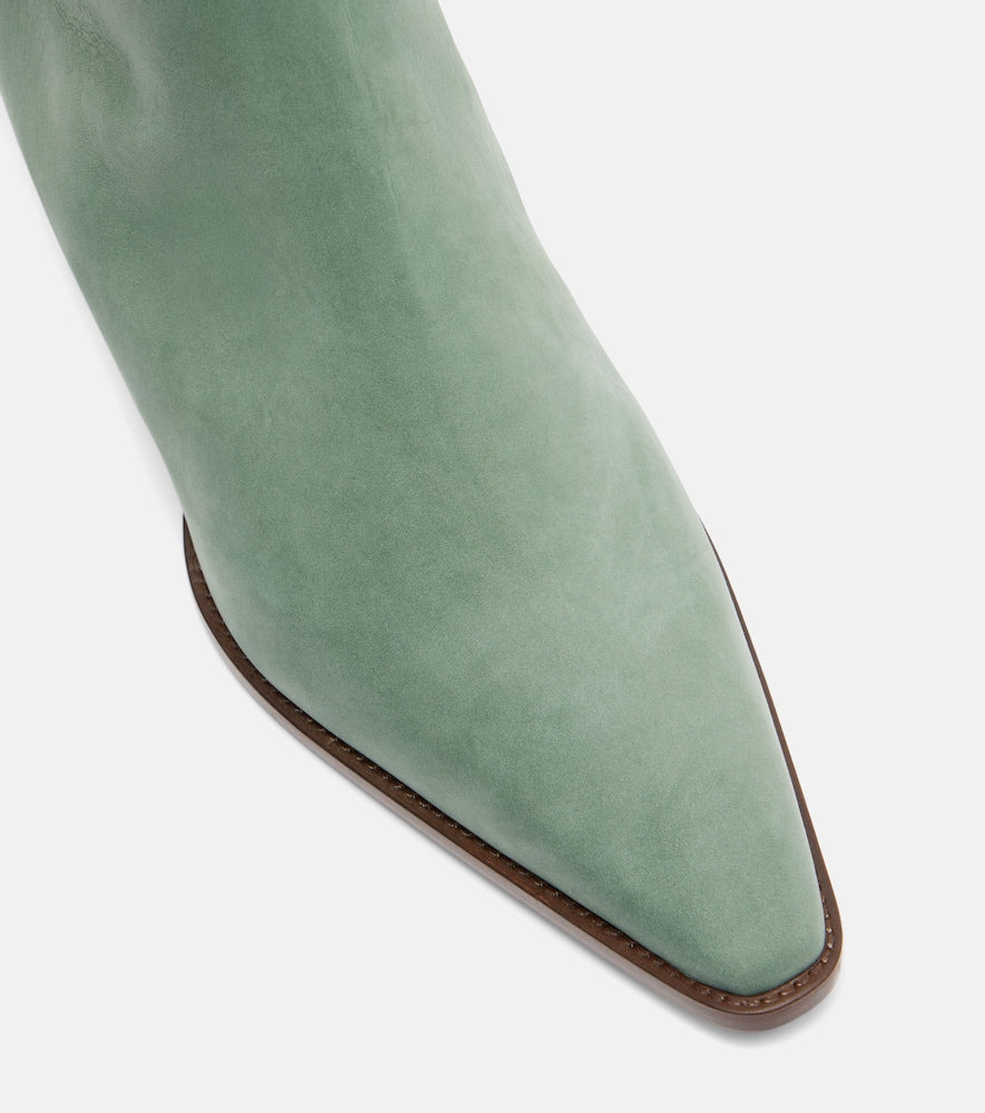 Manolo Blahnik Aliera 50 suede ankle boots (Green) - Mid Heel Boots