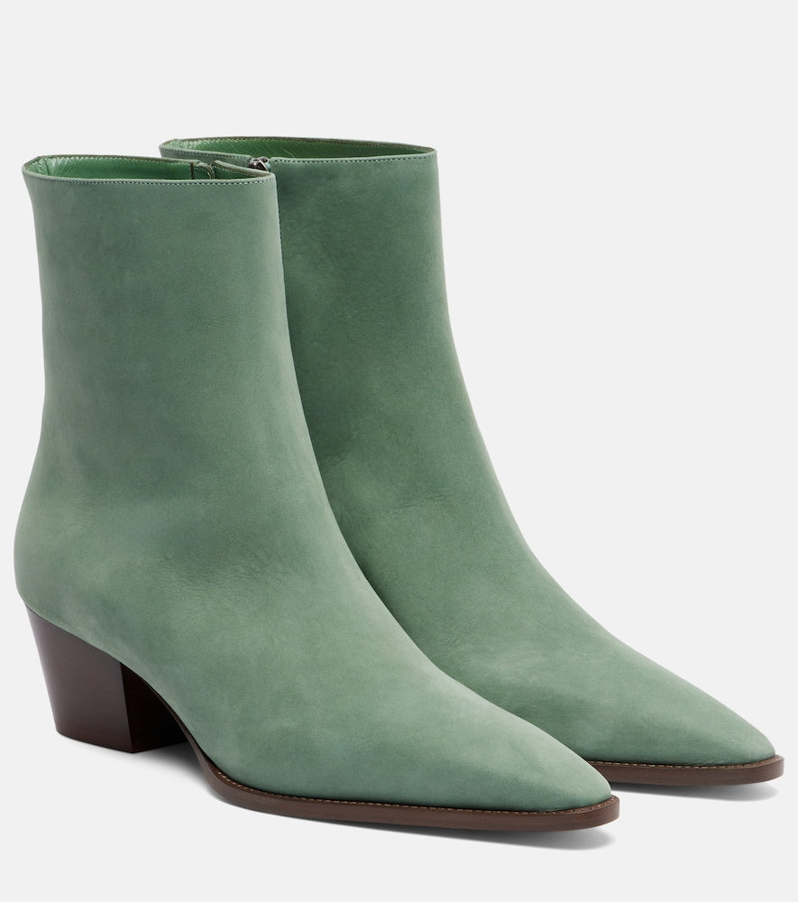 Manolo Blahnik Aliera 50 suede ankle boots (Green) - Mid Heel Boots