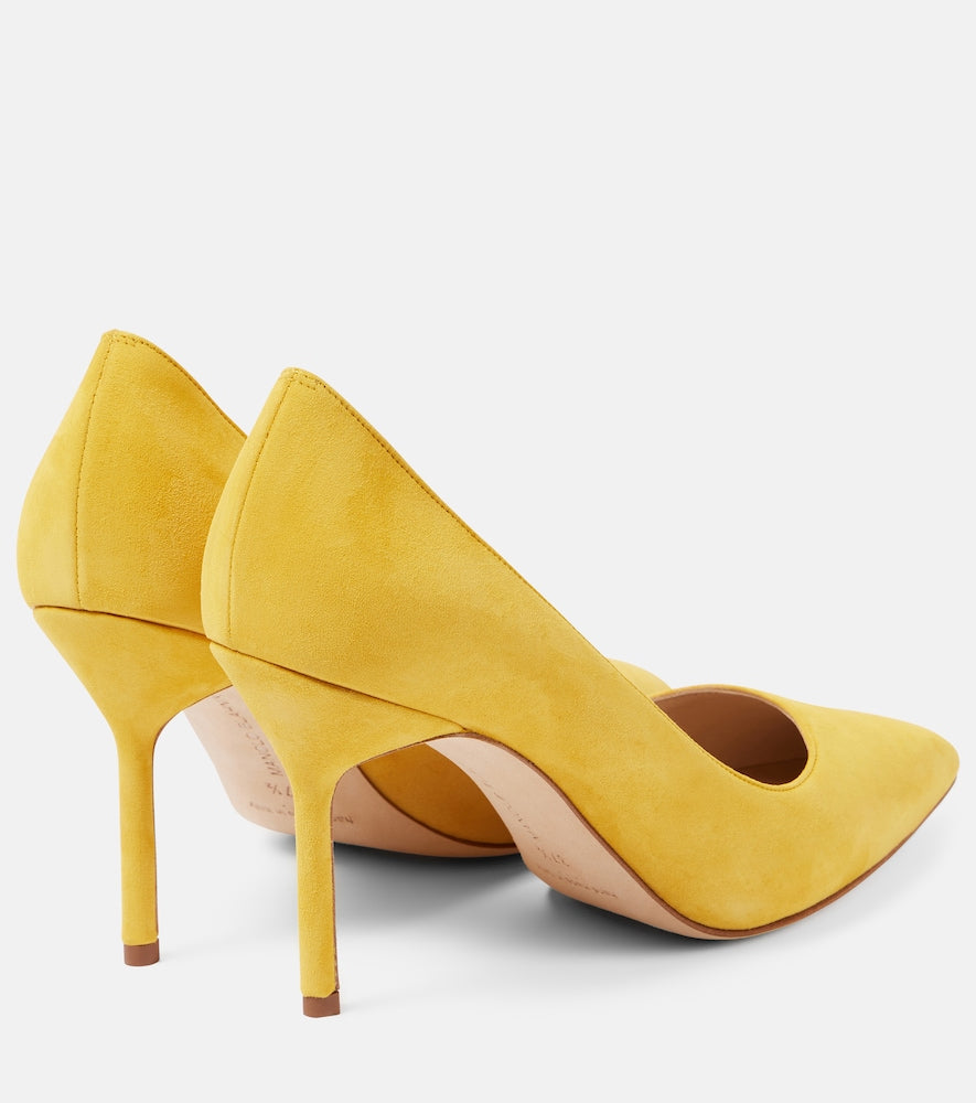 Manolo Blahnik BB 90 suede pumps - Yellow High-Heel Pumps