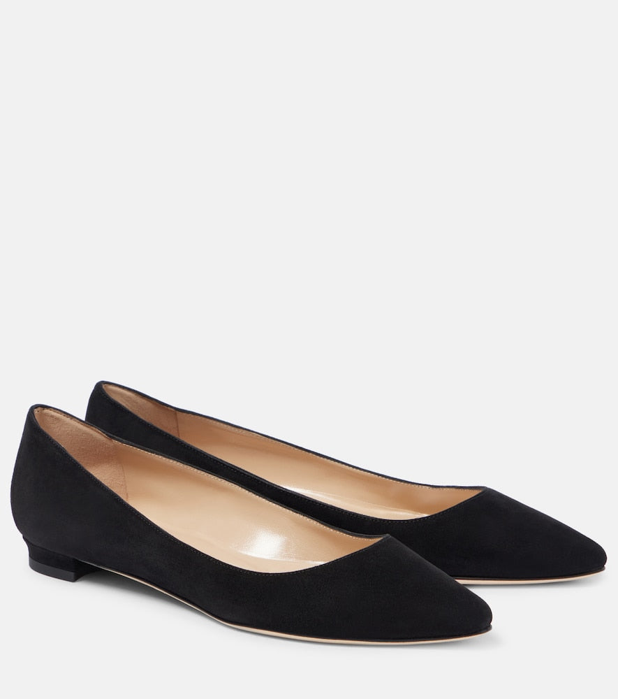 Black Manolo Blahnik BB suede ballet flats - Ballerina Flats