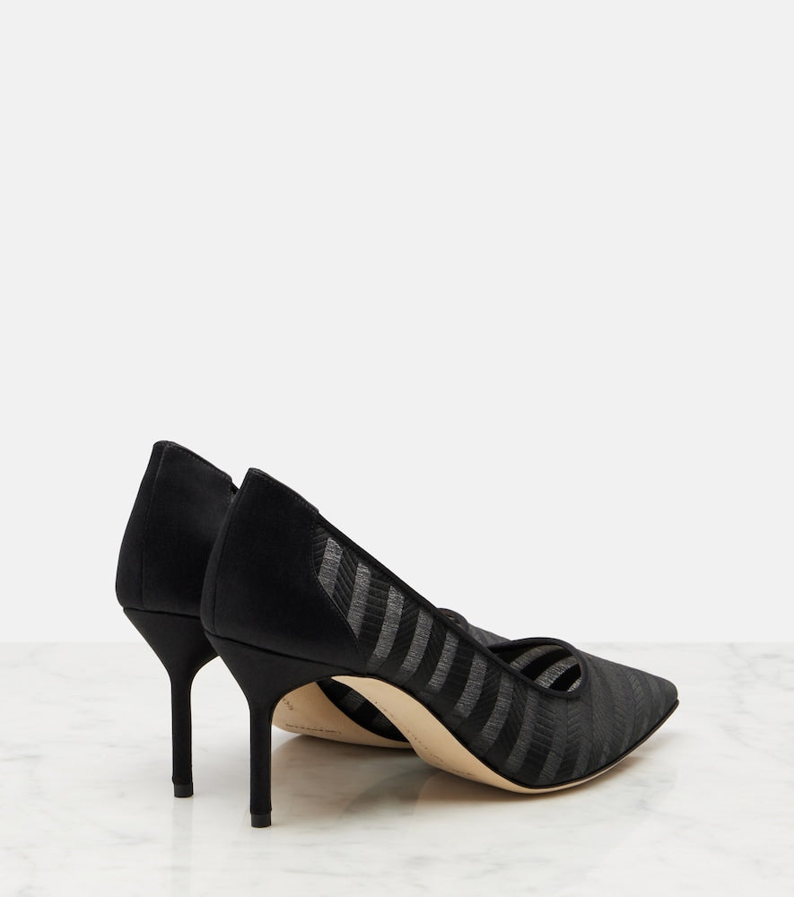 Black Manolo Blahnik Bbla organza pumps - Mid Heel Pumps