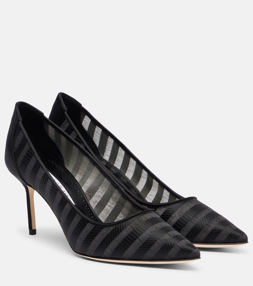 Black Manolo Blahnik Bbla organza pumps - Mid Heel Pumps