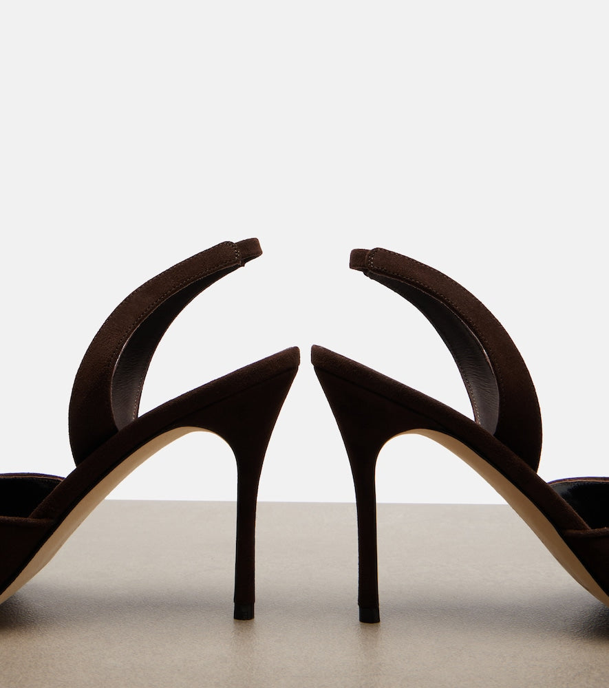 Manolo Blahnik Borelapla suede slingback pumps - Brown High-Heel Pumps