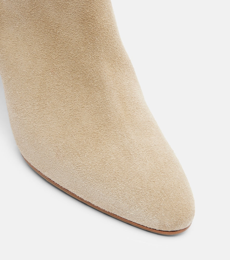 Manolo Blahnik Calasso 90 draped suede ankle boots - Beige High Heels