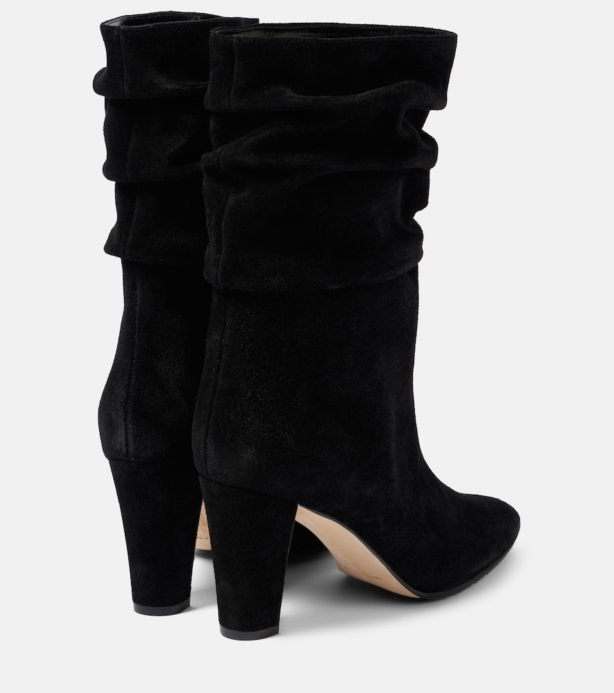Manolo Blahnik Calasso 90 suede knee-high boots (Black) - Mid Heel Boots
