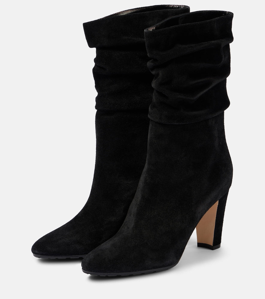 Manolo Blahnik Calasso 90 suede knee-high boots (Black) - Mid Heel Boots