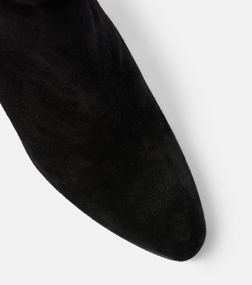 Manolo Blahnik Calasso 90 suede knee-high boots (Black) - Mid Heel Boots