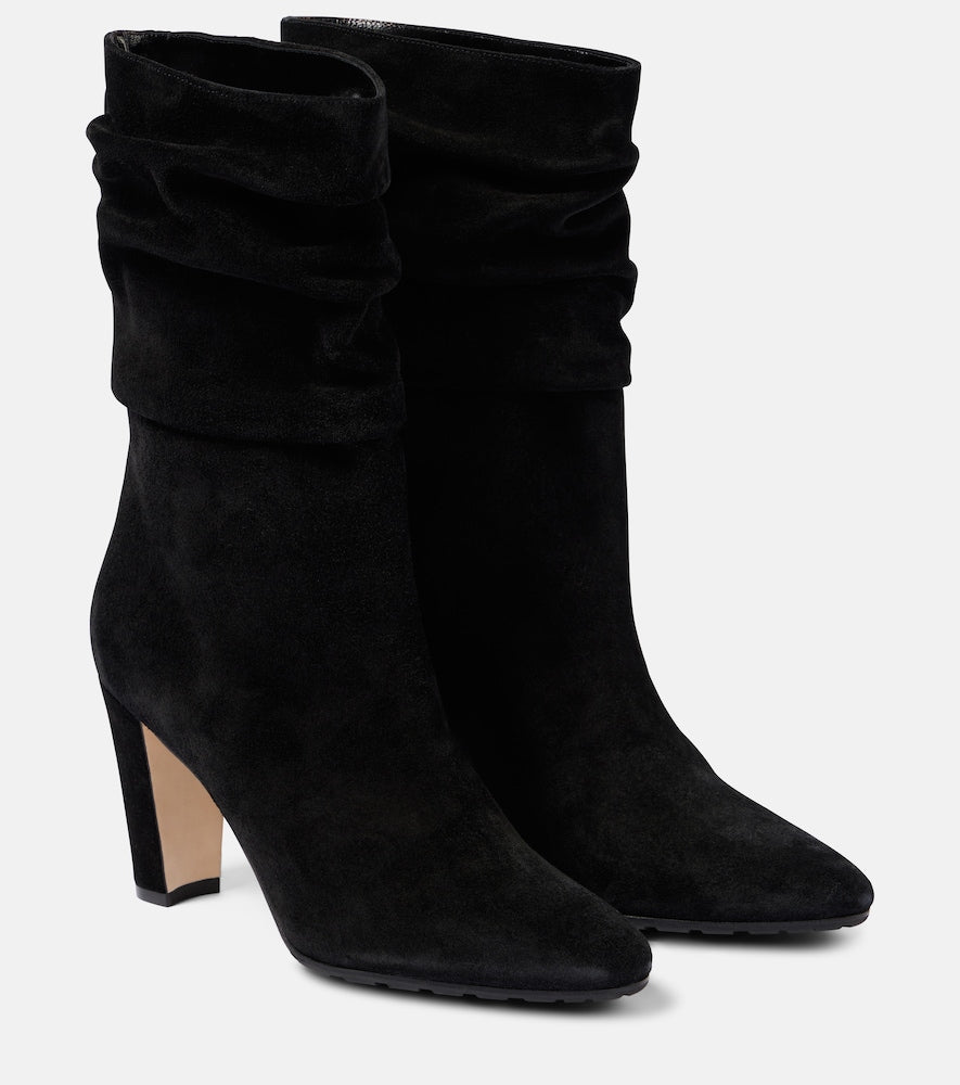 Manolo Blahnik Calasso 90 suede knee-high boots (Black) - Mid Heel Boots