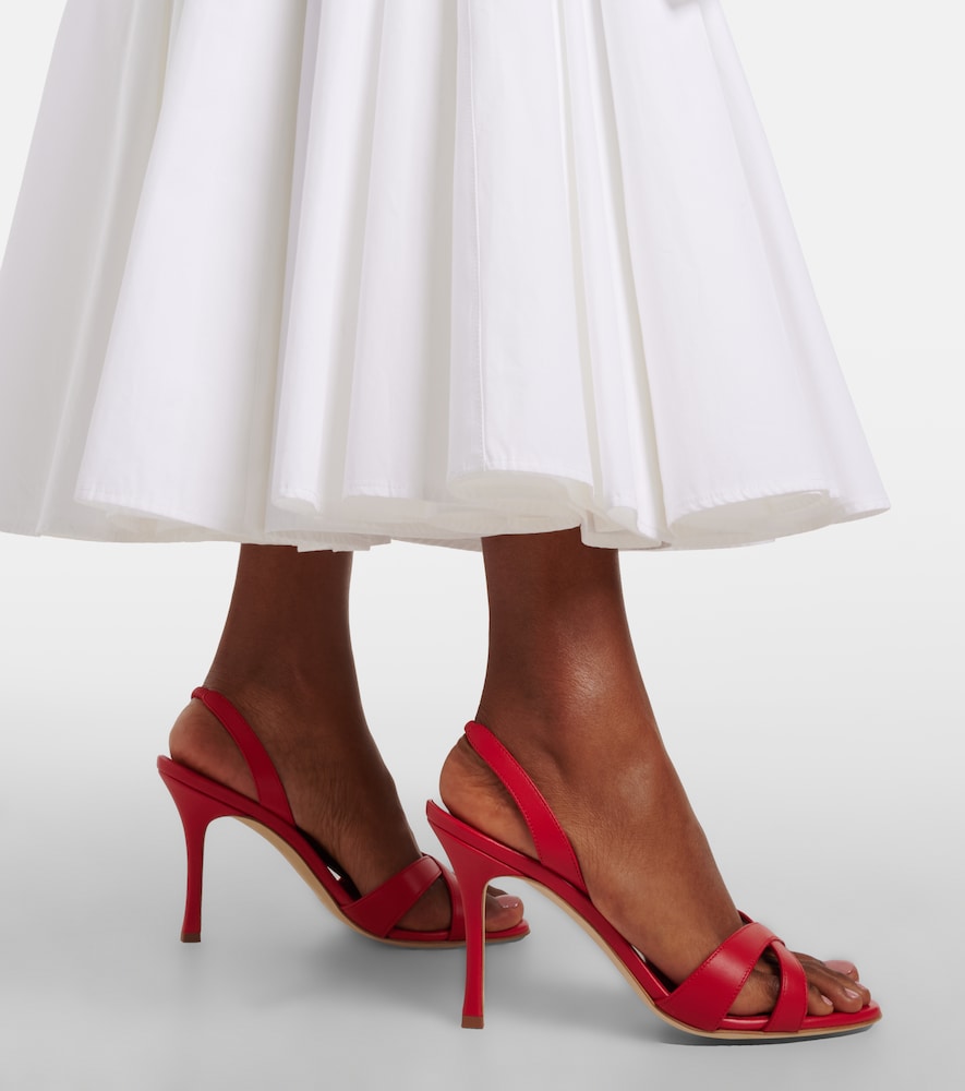 Manolo Blahnik Callasli leather slingback sandals (Red) - Heeled Sandals