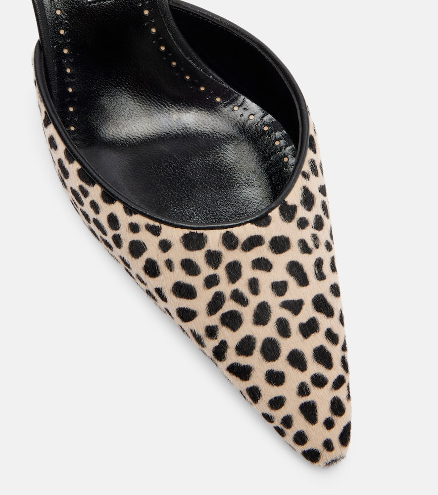 Manolo Blahnik Carolyne 50 leopard-print calf hair mules in Beige - Mid Heel Pumps
