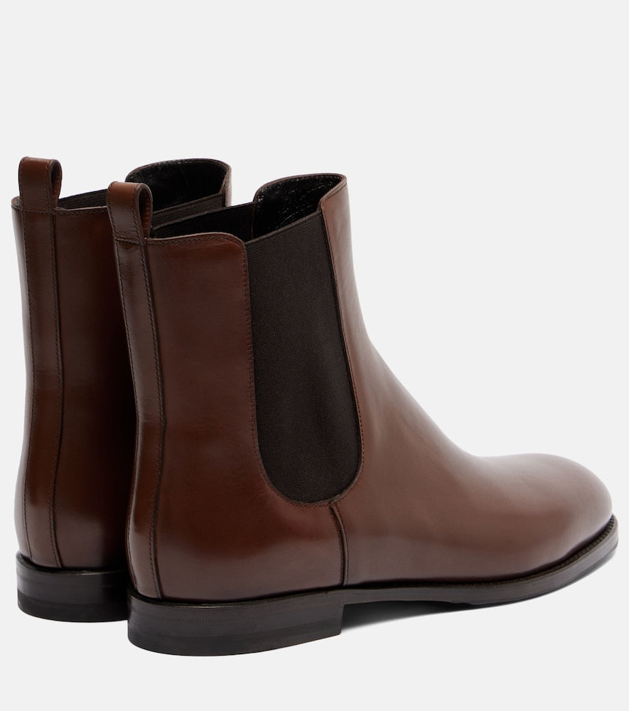 Manolo Blahnik Chelsa leather Chelsea boots - Brown Flat Boots
