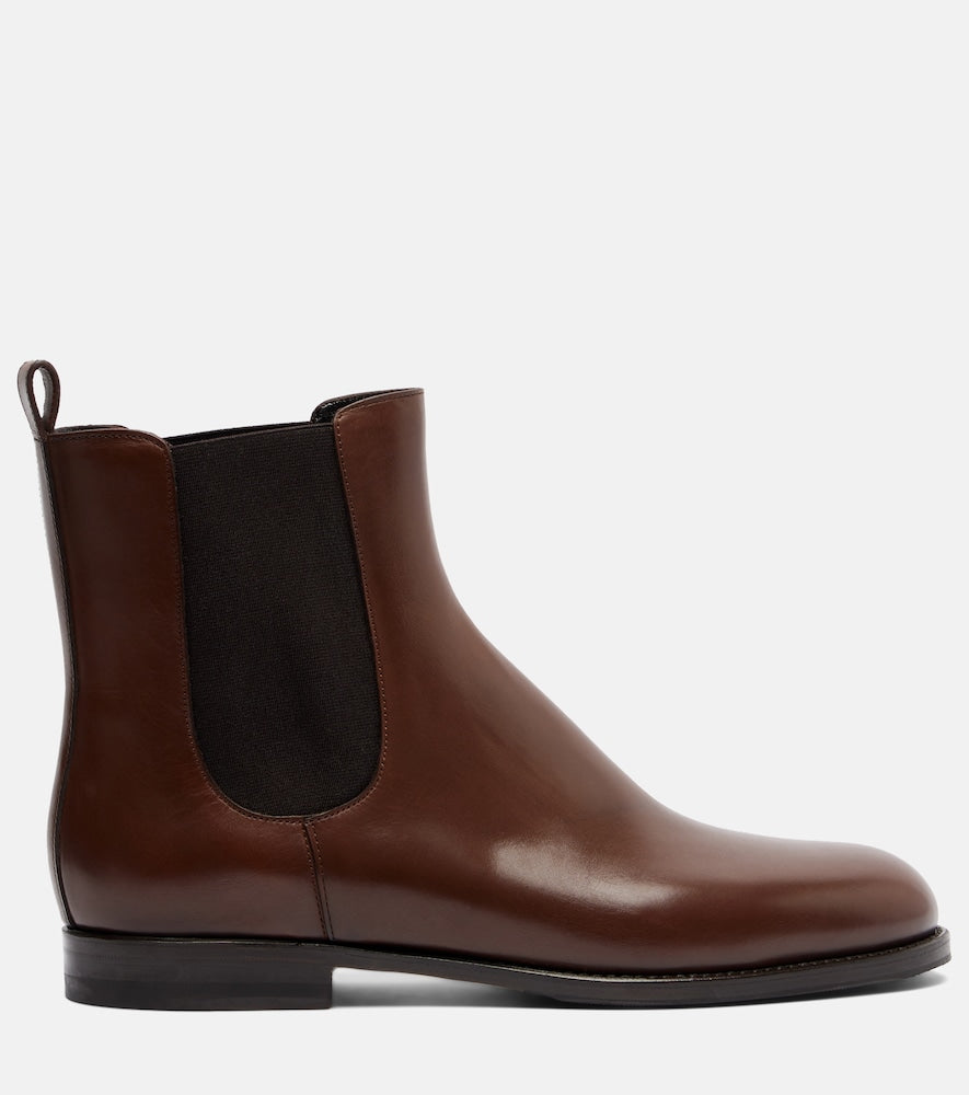 Manolo Blahnik Chelsa leather Chelsea boots - Brown Flat Boots
