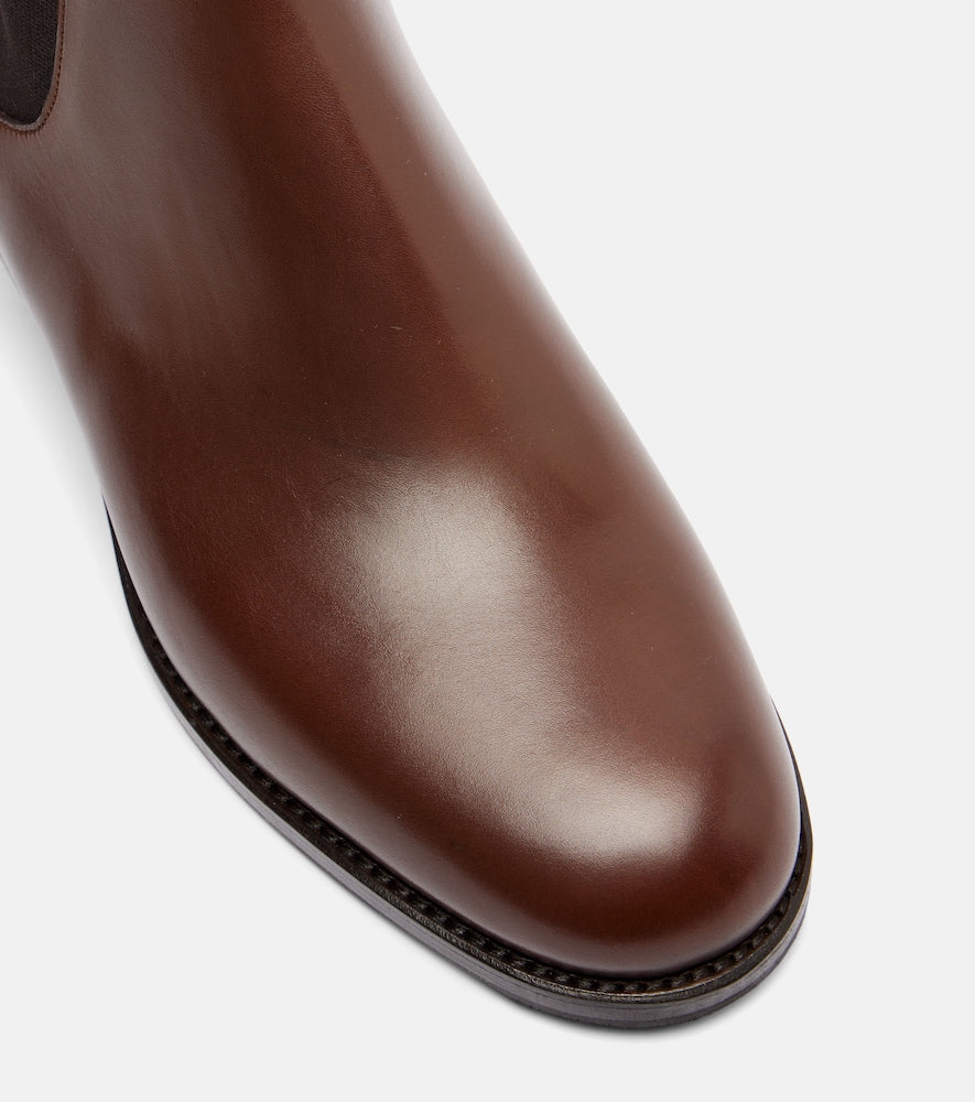 Manolo Blahnik Chelsa leather Chelsea boots - Brown Flat Boots