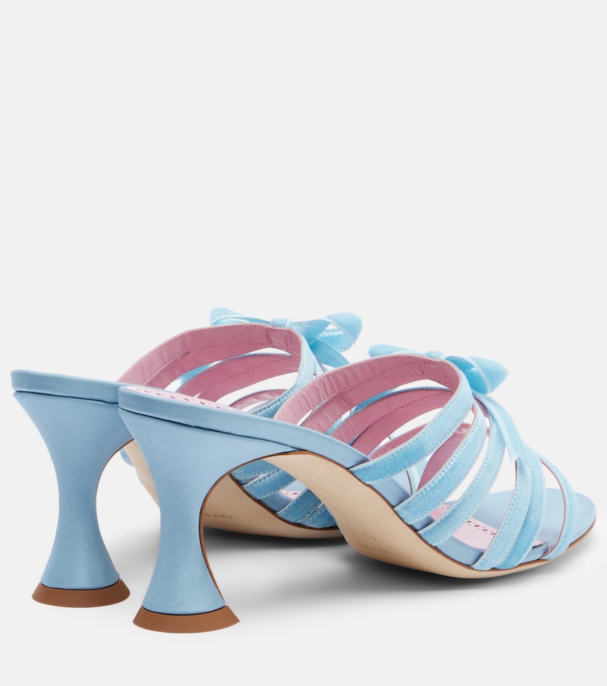 Blue Manolo Blahnik Clementel 70 velvet mules - Heeled Sandals