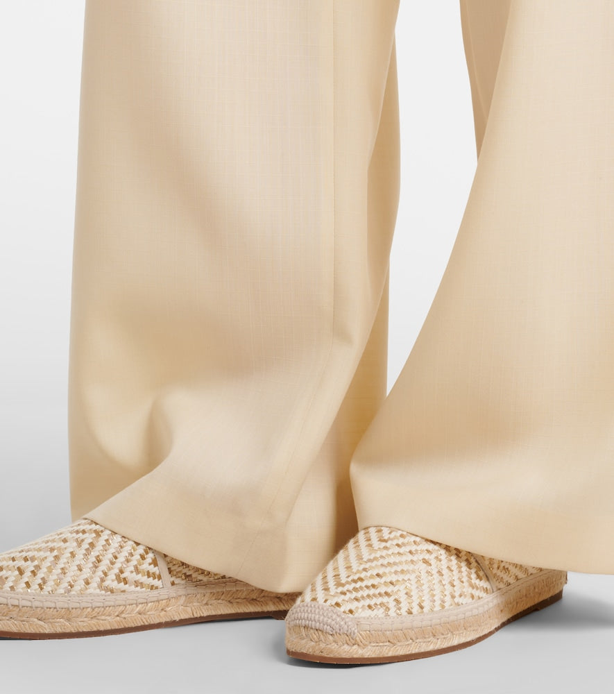 White Manolo Blahnik Espadra raffia-effect espadrilles - Flat Espadrilles