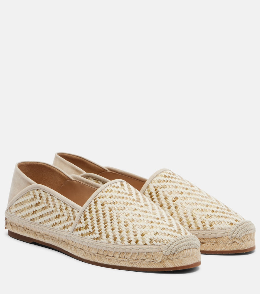 White Manolo Blahnik Espadra raffia-effect espadrilles - Flat Espadrilles