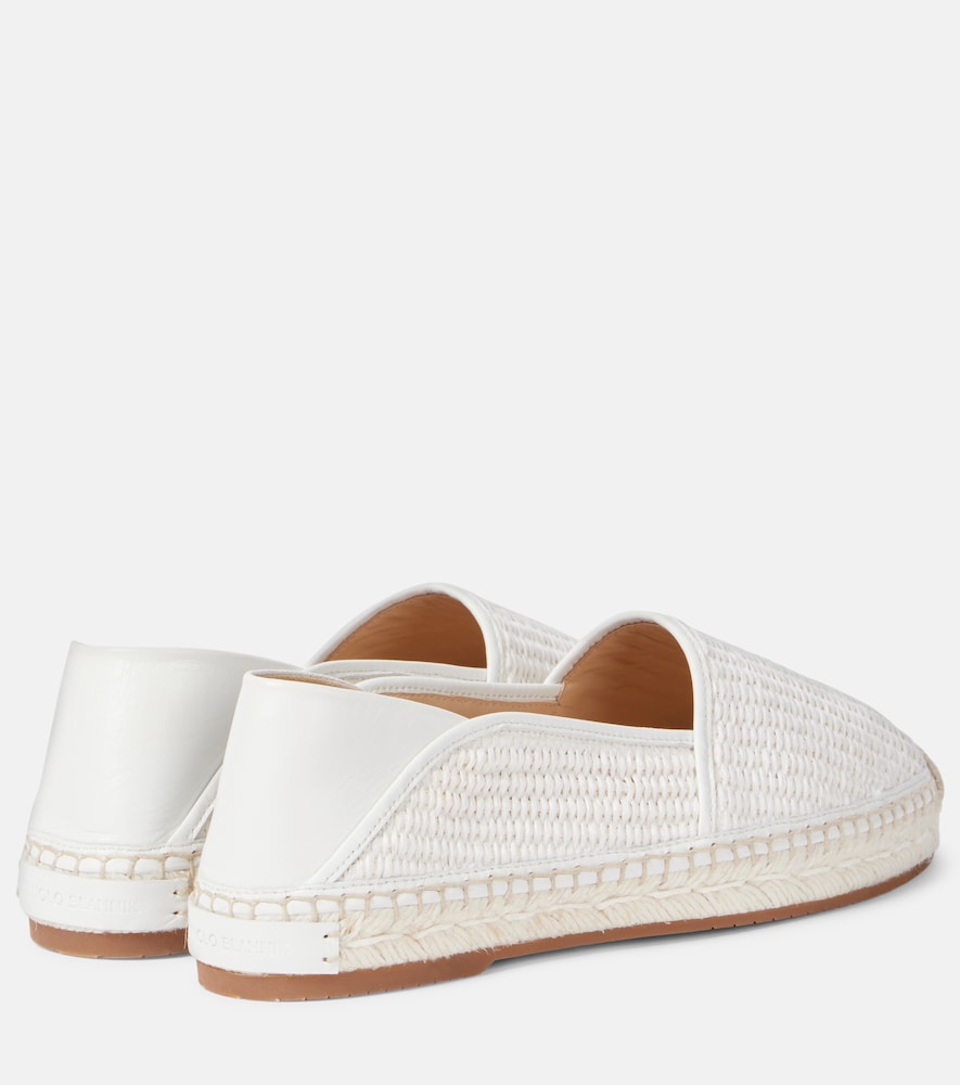 Manolo Blahnik Espadra raffia espadrilles - White Flat Espadrilles