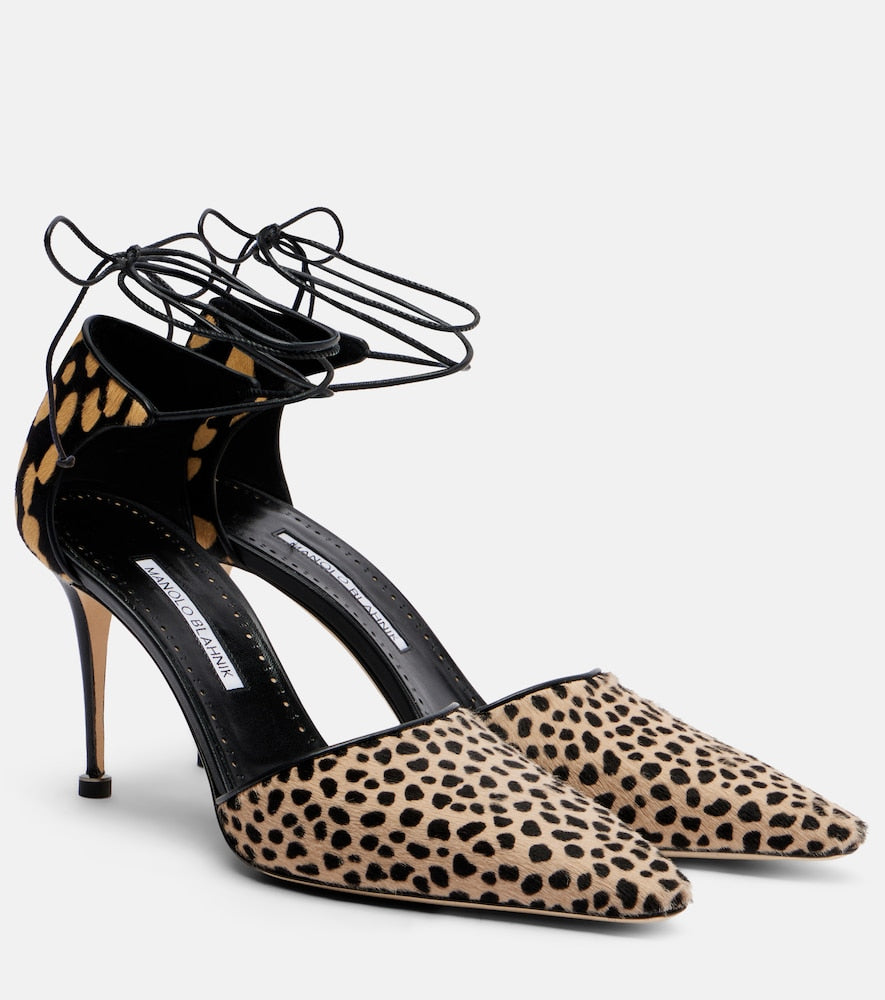Manolo Blahnik Gambis printed calf hair pumps in Black - High-Heel Pumps