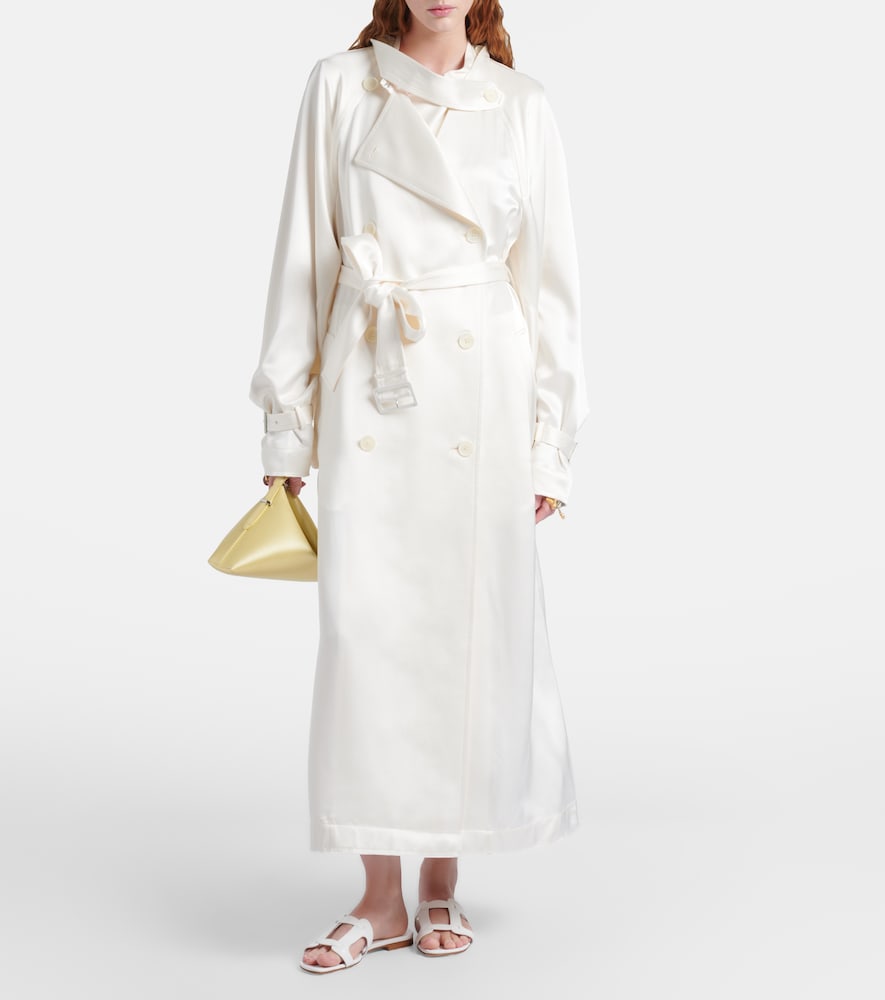 Manolo Blahnik Grellanuflat leather slides in White - Slides