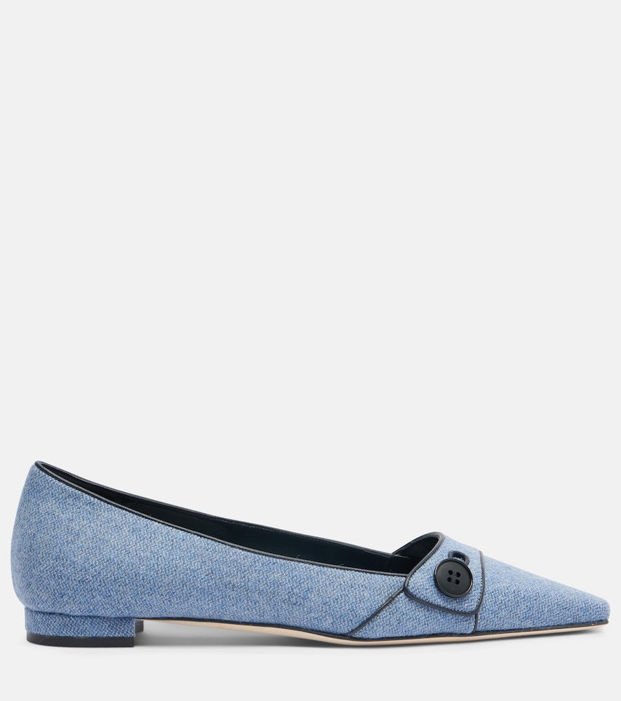 Manolo Blahnik Lulamae herringbone ballet flats in Blue - Ballerina Flats
