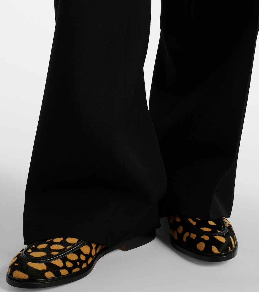 Black Manolo Blahnik Maxy calf hair loafers - Loafers