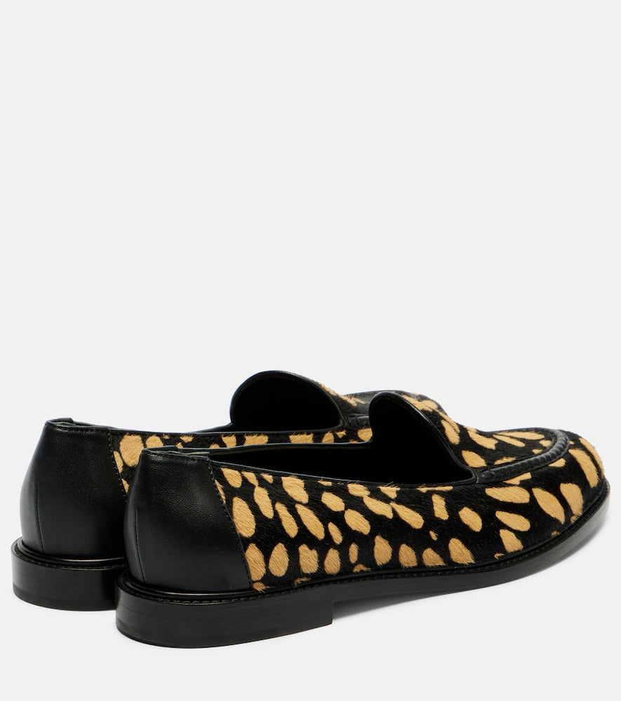 Black Manolo Blahnik Maxy calf hair loafers - Loafers