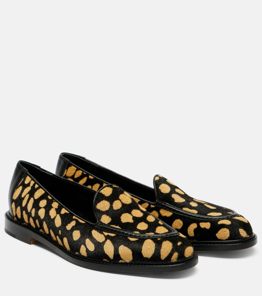 Black Manolo Blahnik Maxy calf hair loafers - Loafers