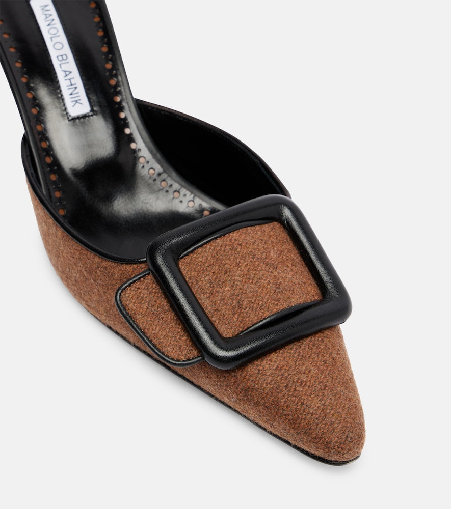 Brown Manolo Blahnik Maysale 50 mules - Mid Heel Pumps