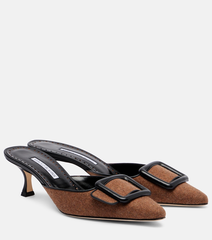 Brown Manolo Blahnik Maysale 50 mules - Mid Heel Pumps