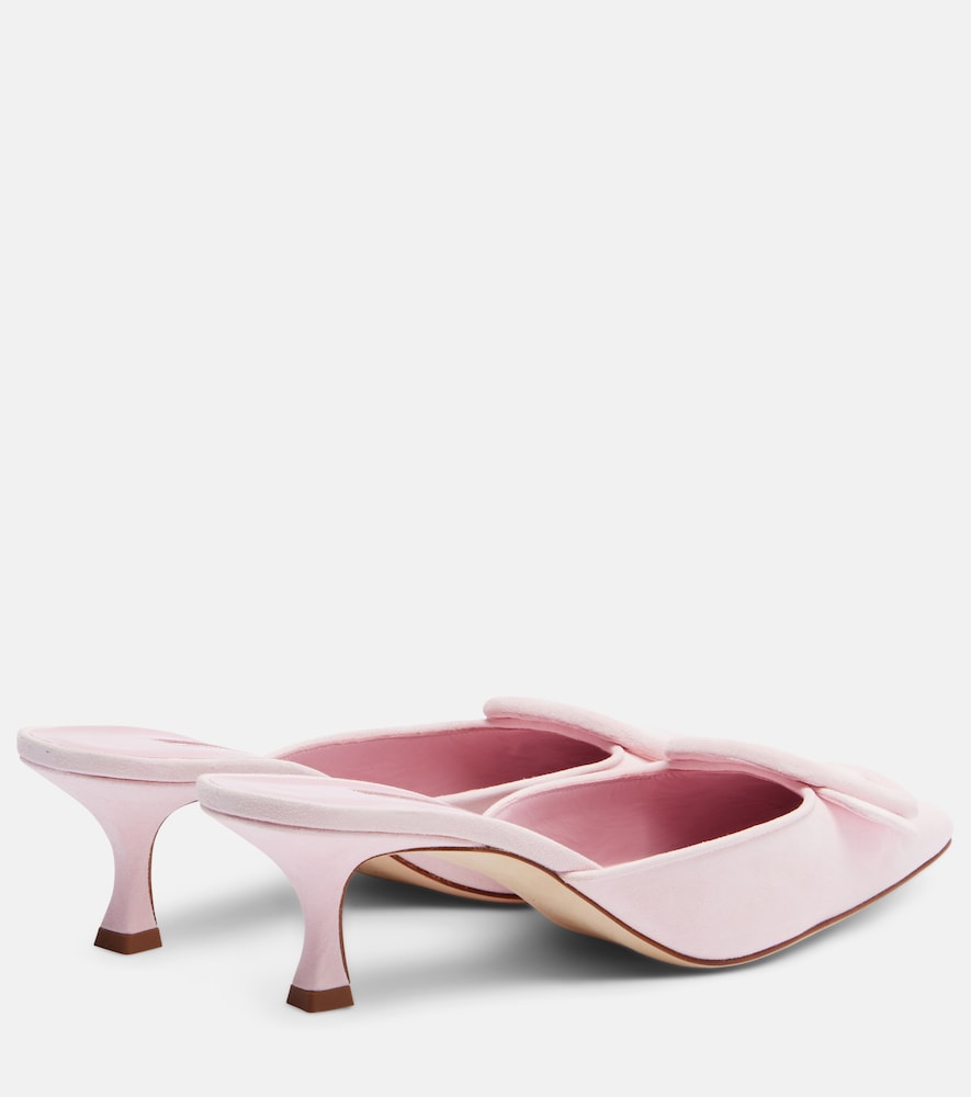 Pink Manolo Blahnik Maysale 50 suede mules - Mid Heel Pumps