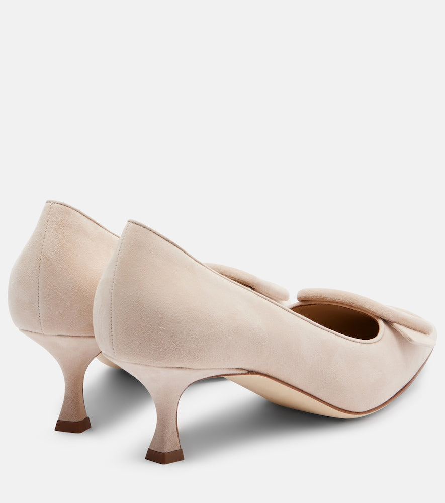 Manolo Blahnik Maysale 50 suede pumps - Beige Mid Heel Pumps