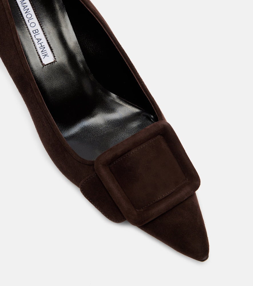 Manolo Blahnik Maysale 50 suede pumps in Brown - Mid Heel Pumps