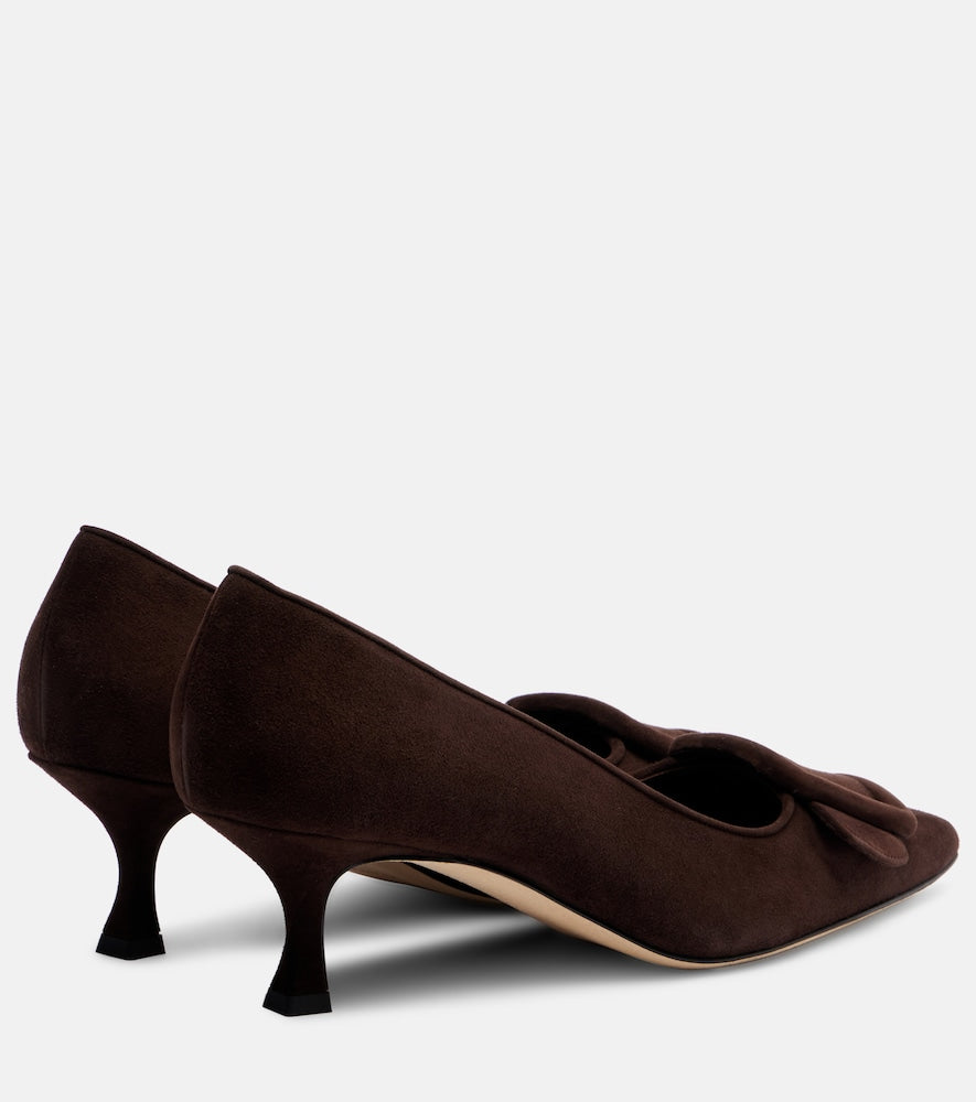 Manolo Blahnik Maysale 50 suede pumps in Brown - Mid Heel Pumps