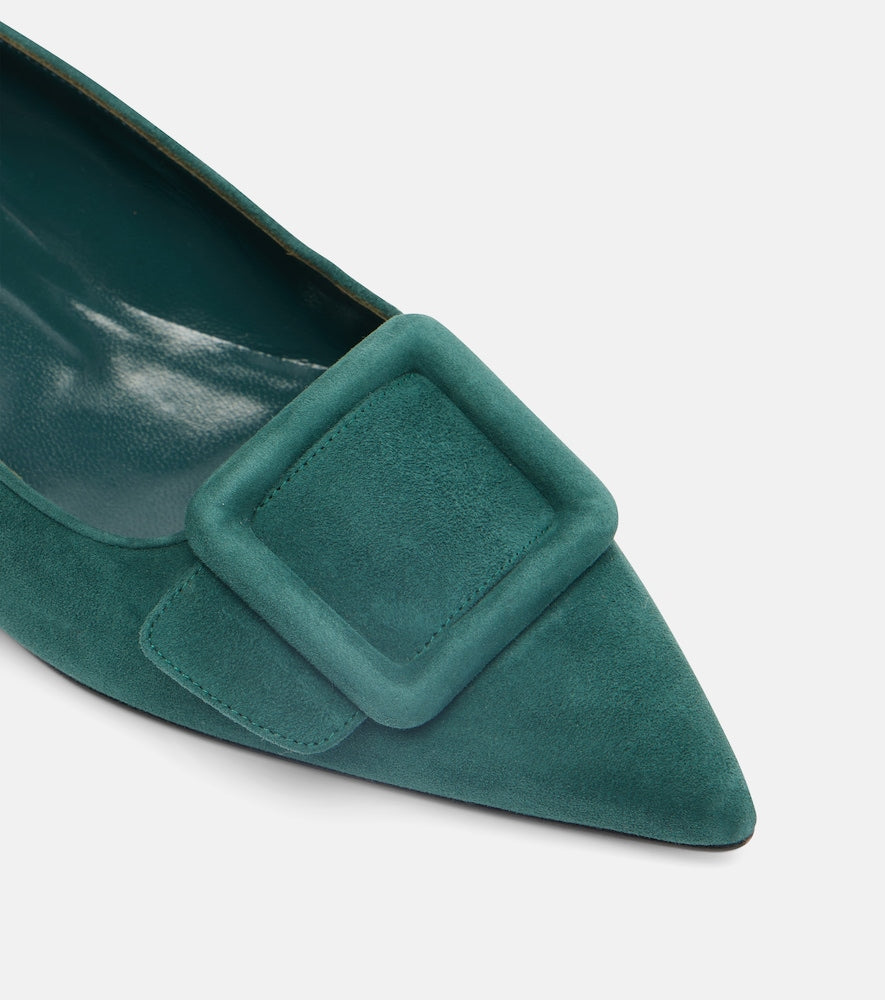 Green Manolo Blahnik Maysale suede ballet flats - Ballerina Flats