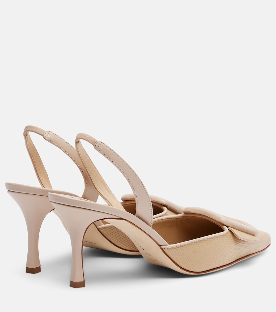 Manolo Blahnik Maysli 70 leather slingback pumps - Beige Mid Heel Pumps