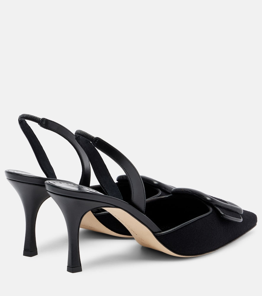 Manolo Blahnik Mayslibi 70 slingback pumps (Black) - Mid Heel Pumps