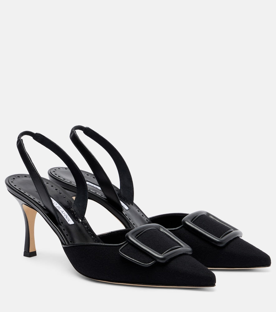 Manolo Blahnik Mayslibi 70 slingback pumps (Black) - Mid Heel Pumps