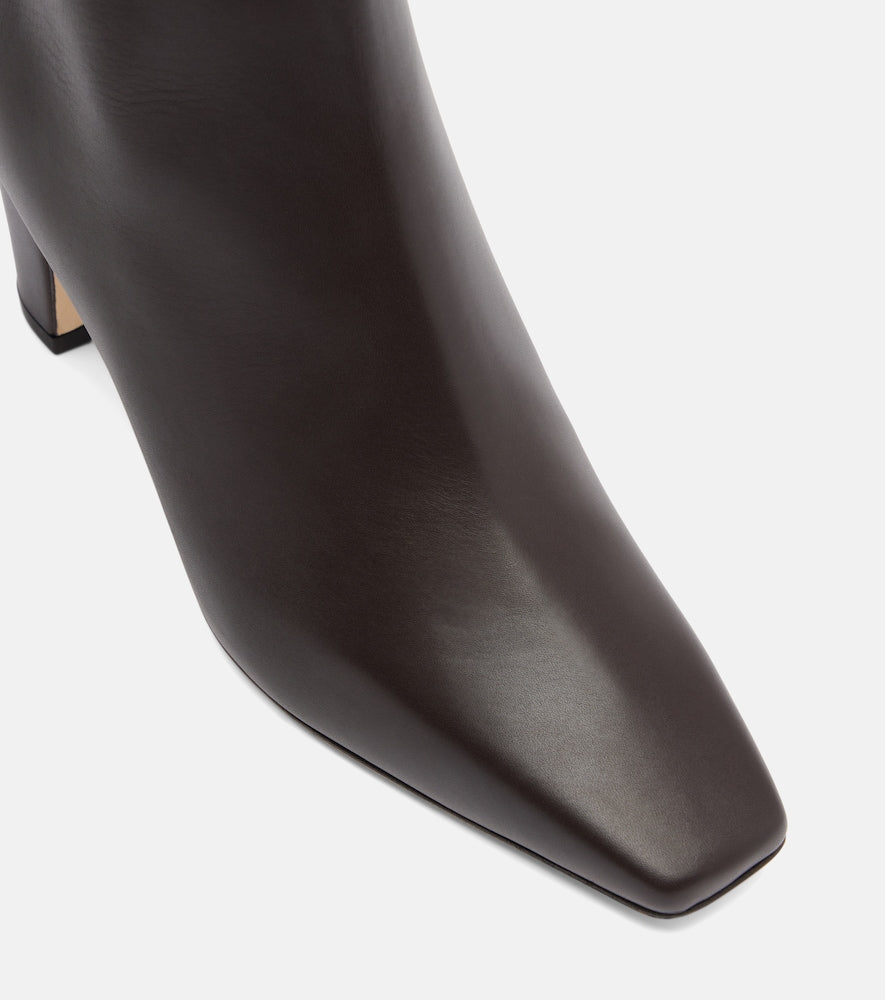 Brown Manolo Blahnik Ofaralo 70 leather ankle boots - Mid Heel Boots