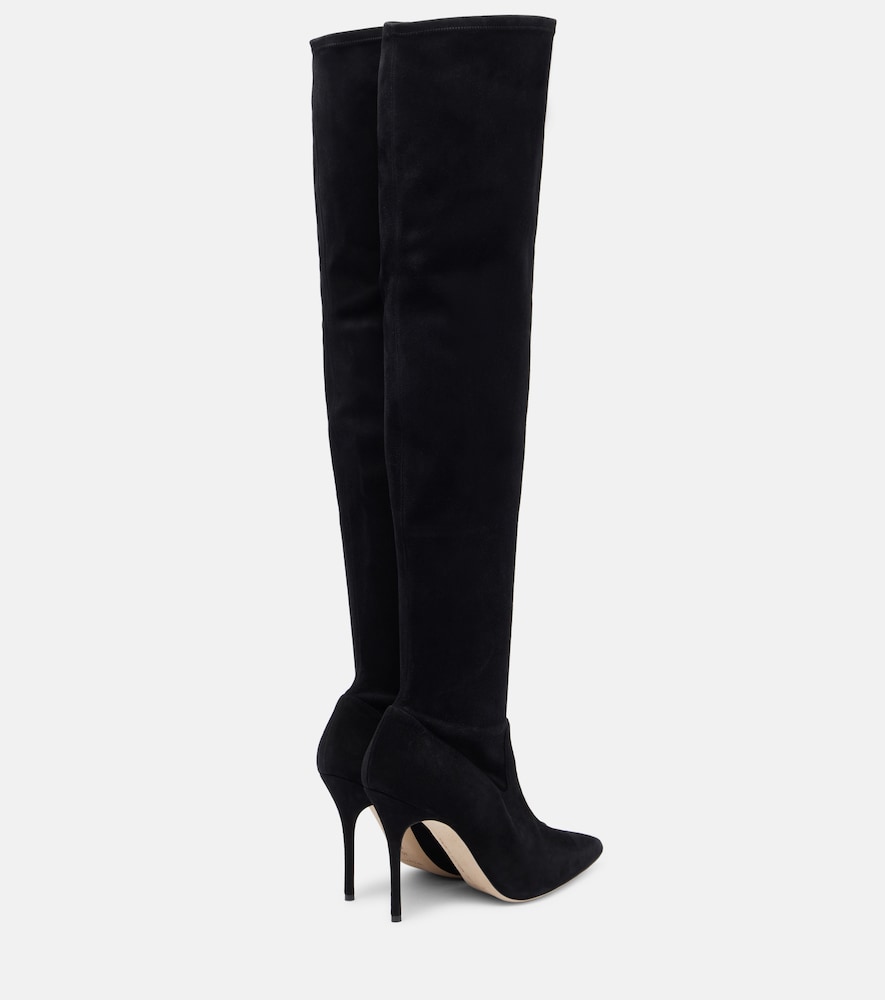 Manolo Blahnik Pascalarehi 105 suede over-the-knee boots - Black Over-The-Knee Boots