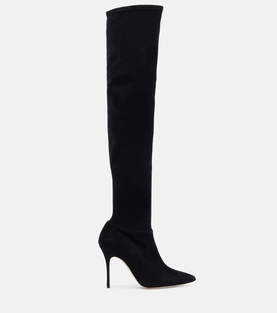 Manolo Blahnik Pascalarehi 105 suede over-the-knee boots - Black Over-The-Knee Boots