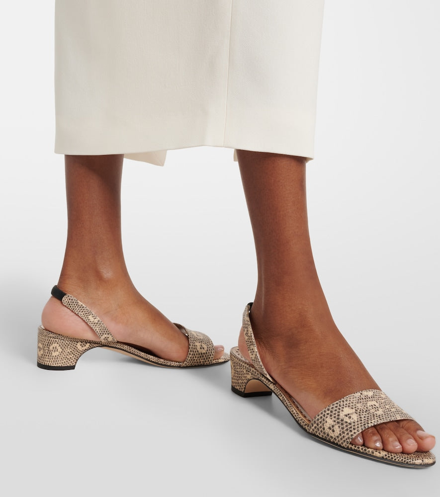 Manolo Blahnik Patobarnu 30 lizard-effect leather sandals - Multicoloured Heeled Sandals