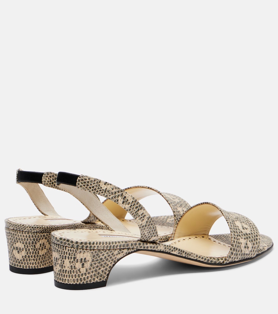 Manolo Blahnik Patobarnu 30 lizard-effect leather sandals - Multicoloured Heeled Sandals