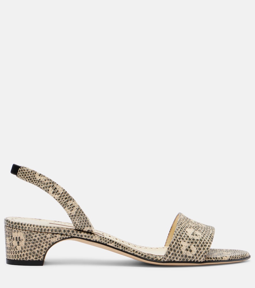 Manolo Blahnik Patobarnu 30 lizard-effect leather sandals - Multicoloured Heeled Sandals
