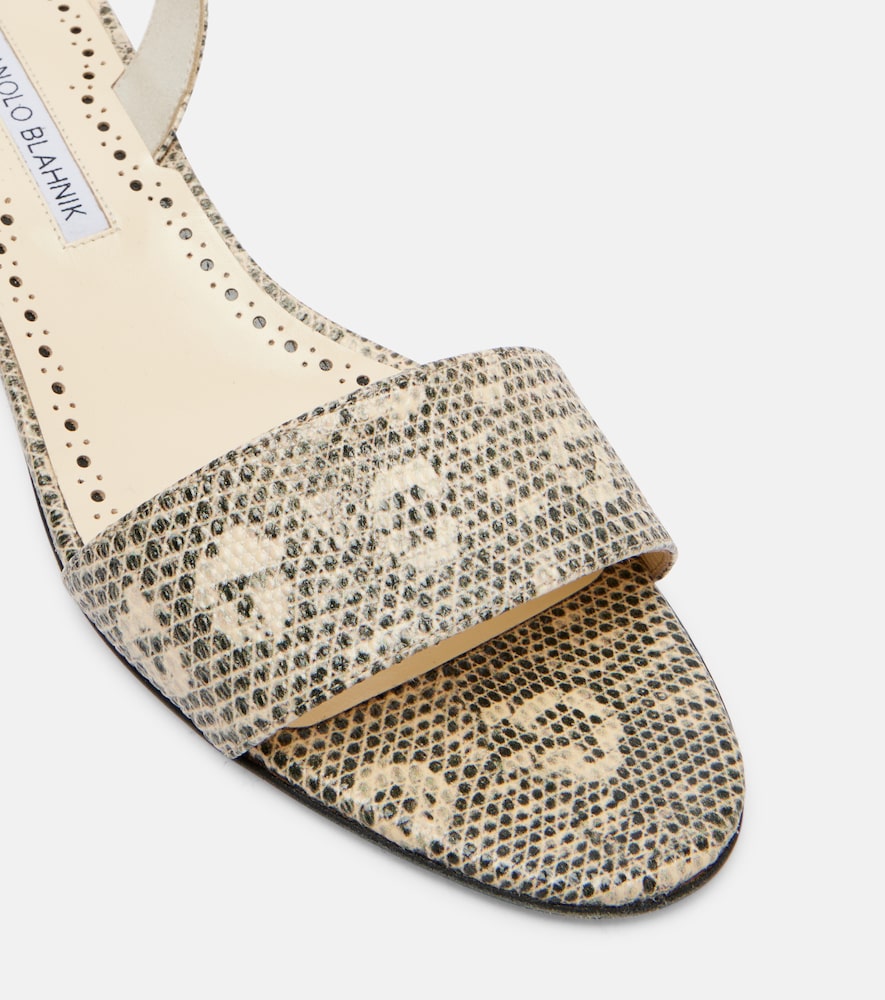 Manolo Blahnik Patobarnu 30 lizard-effect leather sandals - Multicoloured Heeled Sandals